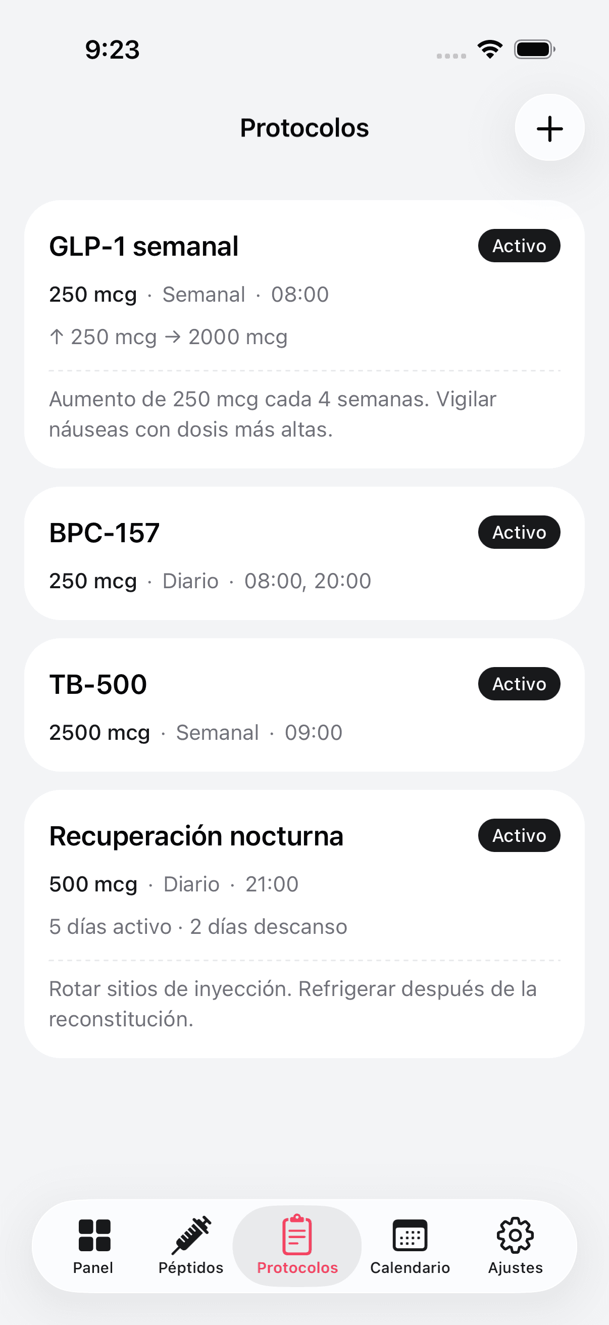 Protocol builder with tapering and cycling options