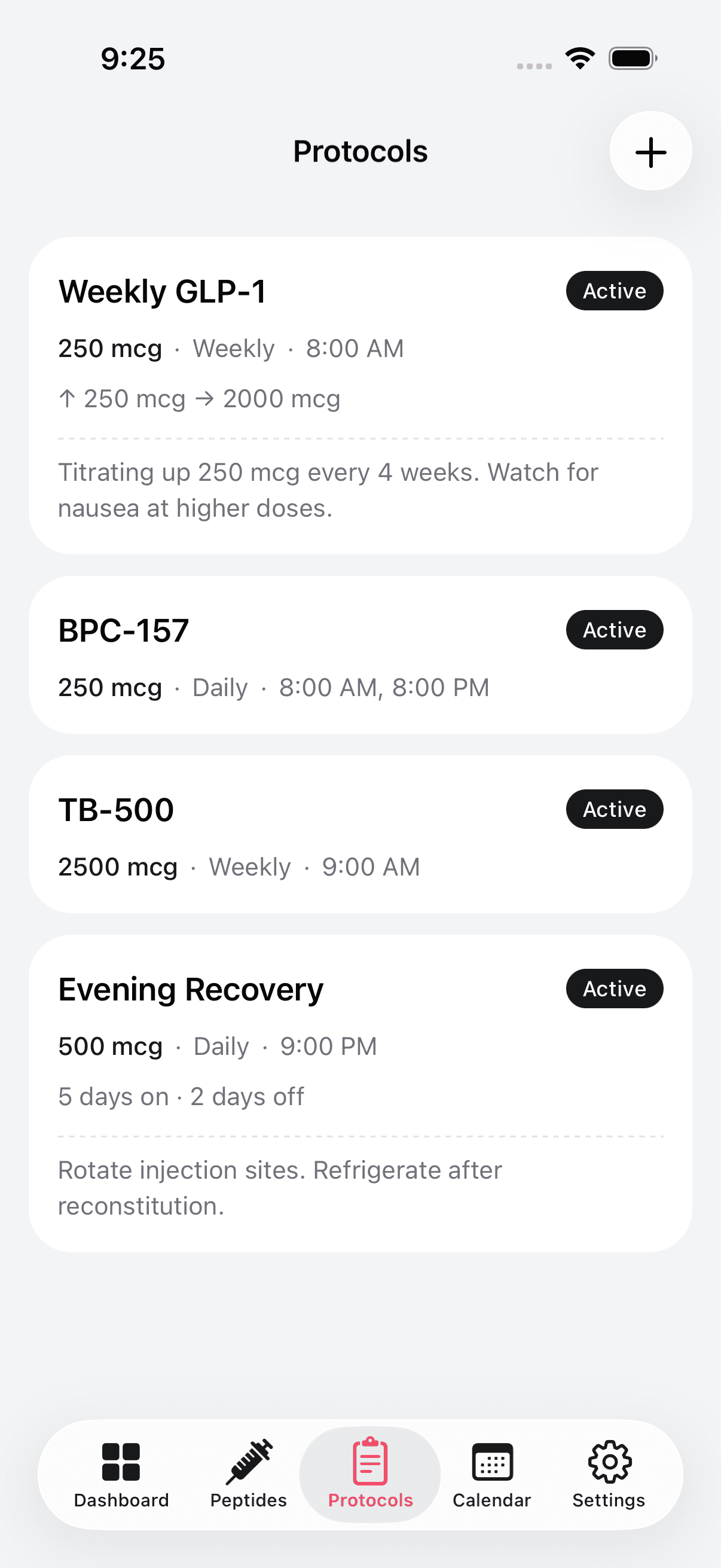 Protocol builder with tapering and cycling options