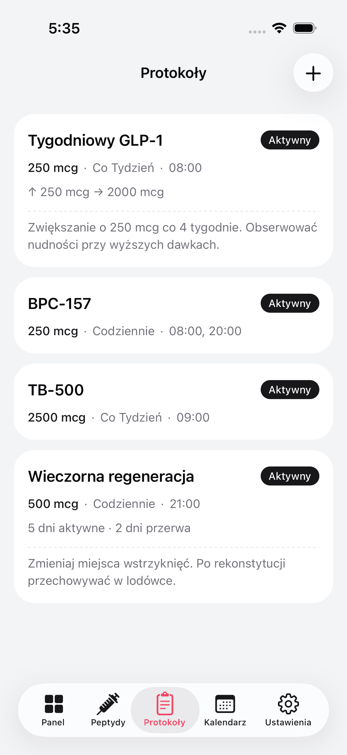Protocol builder with tapering and cycling options