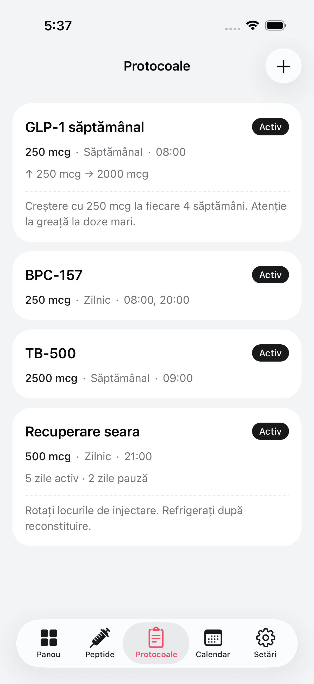 Protocol builder with tapering and cycling options